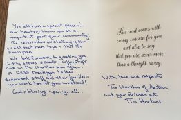 Card to staff and residents of a group home.