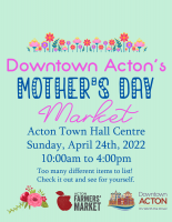 Flyer for Mothers Day Market.